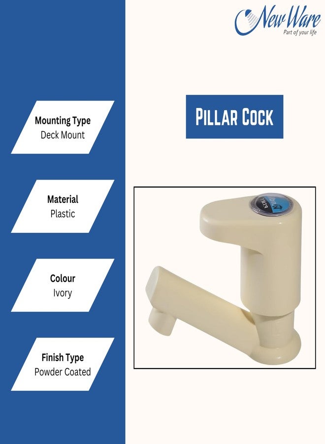NEW WARE PVC Water Tap Pillar Cock for Wash Basin | Plastic Bathroom Bibcock for Hot & Cold Water | Foam Flow Faucet | Durable & Leak Resistant - Image 5